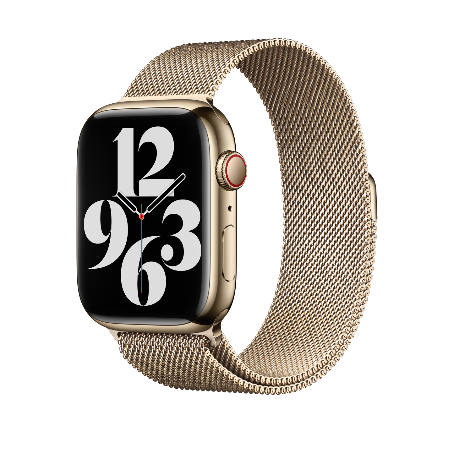 Apple pašček Milanese Loop v zlati barvi za Apple Watch velikosti 45 mm - iSTYLE SI