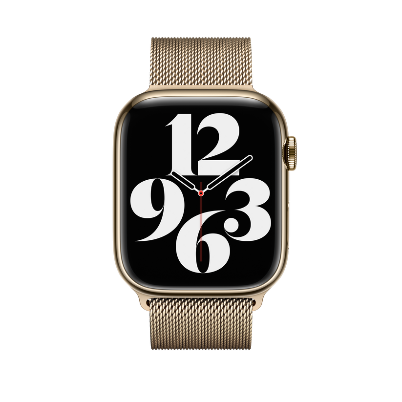 Apple pašček Milanese Loop v zlati barvi za Apple Watch velikosti 45 mm - iSTYLE SI