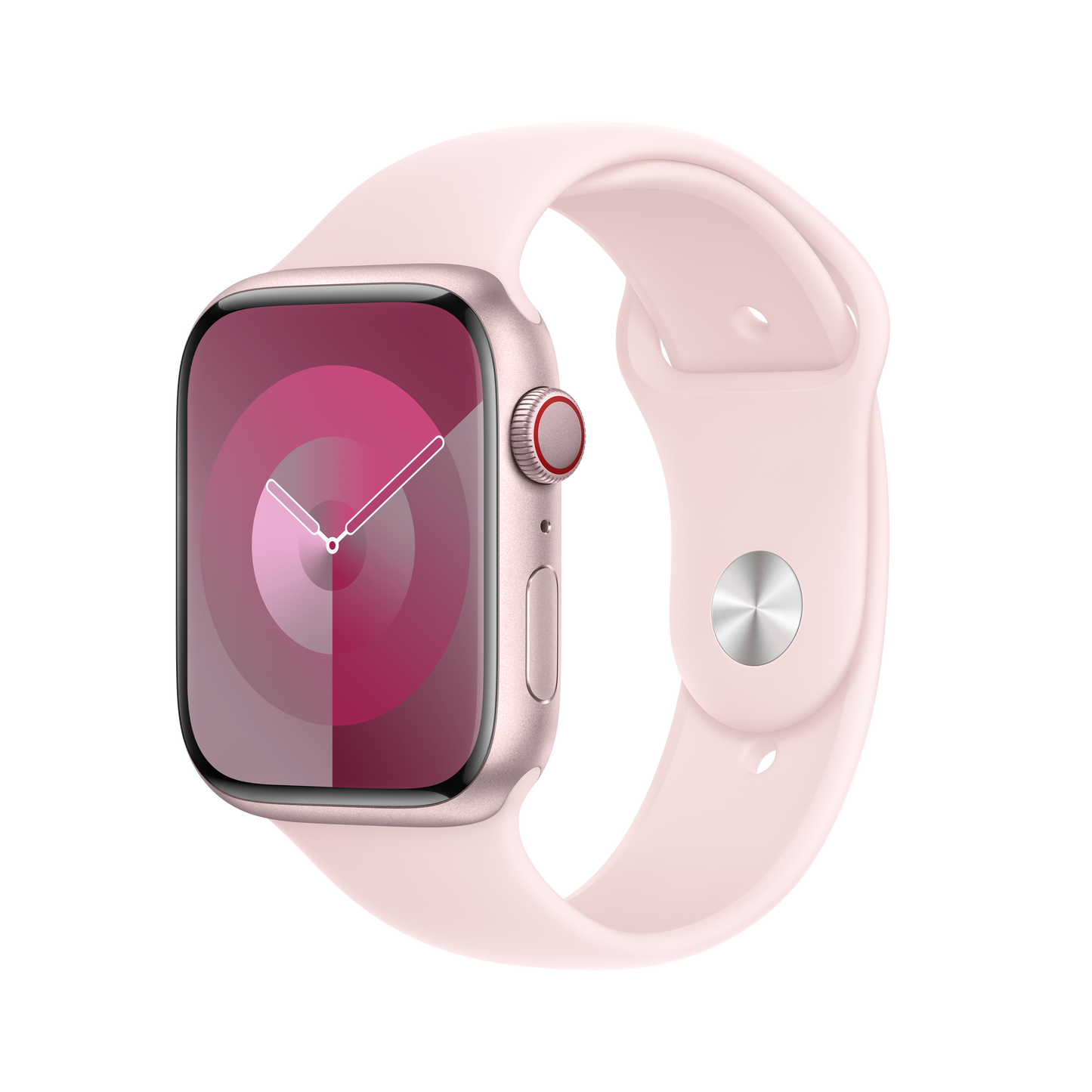 Apple pašček Sport Band M/L v nežno roza barvi za Apple Watch velikosti 45 mm - iSTYLE SI