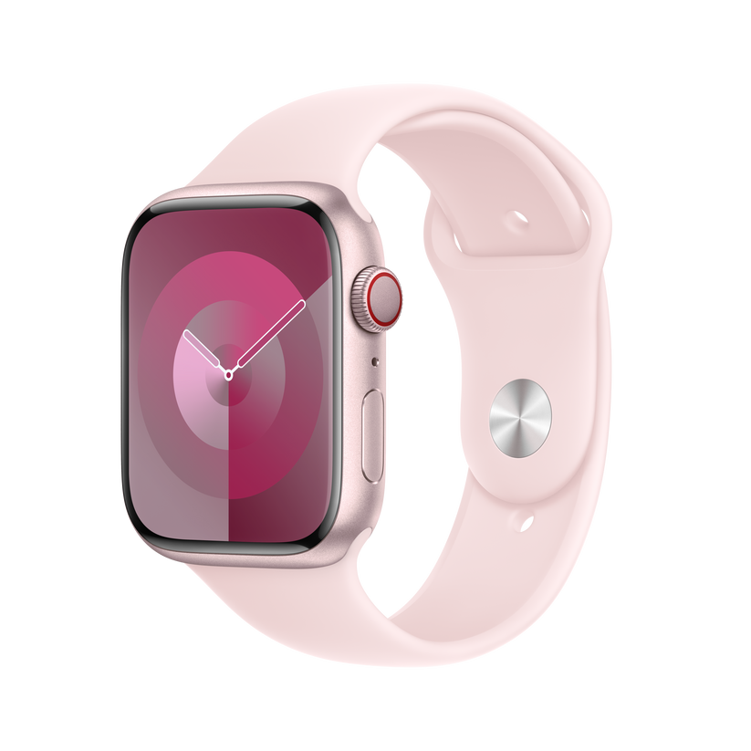 Apple pašček Sport Band M/L v nežno roza barvi za Apple Watch velikosti 45 mm - iSTYLE SI