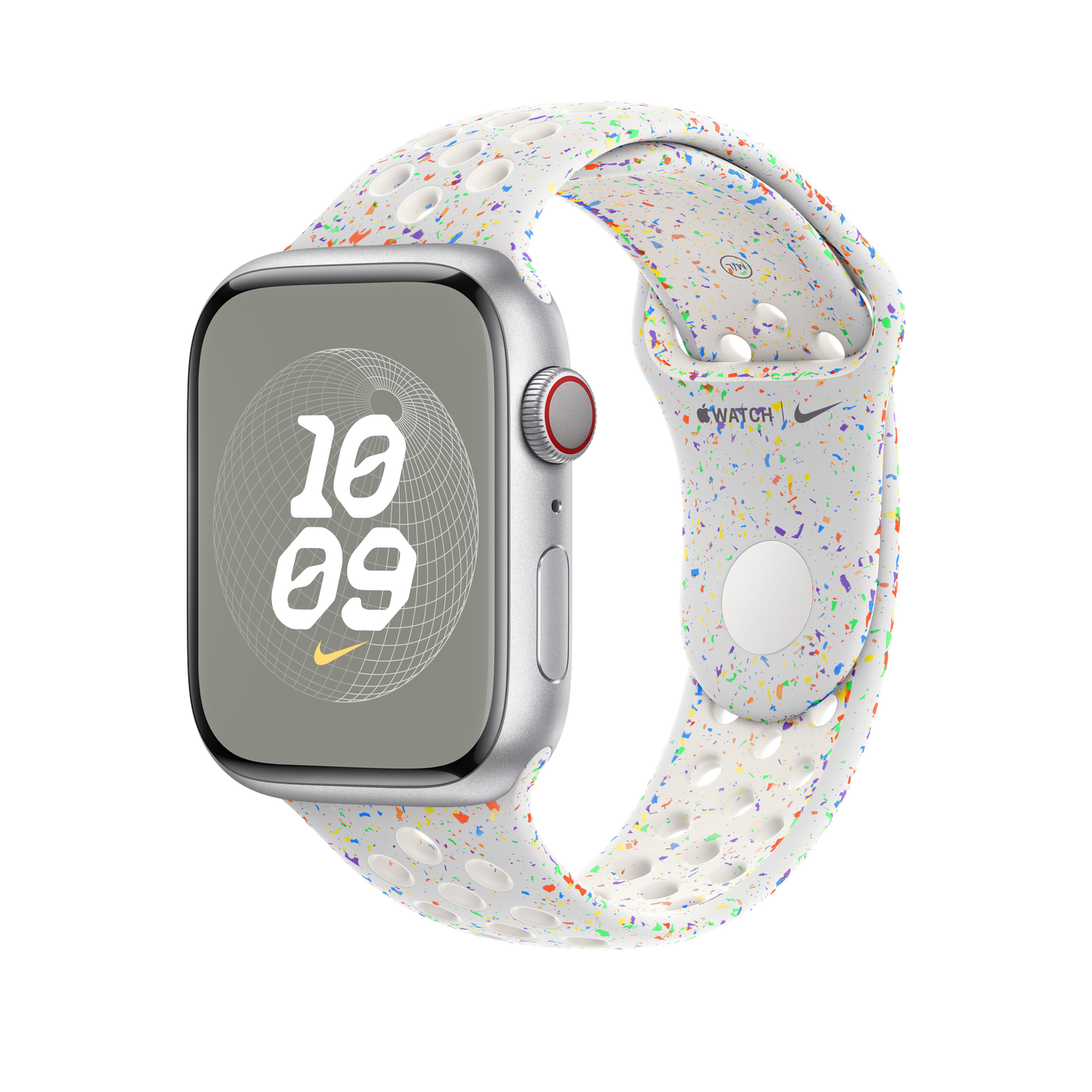 Apple pašček Nike Sport Band M/L v barvi čiste platine za Apple Watch velikosti 45 mm - iSTYLE SI