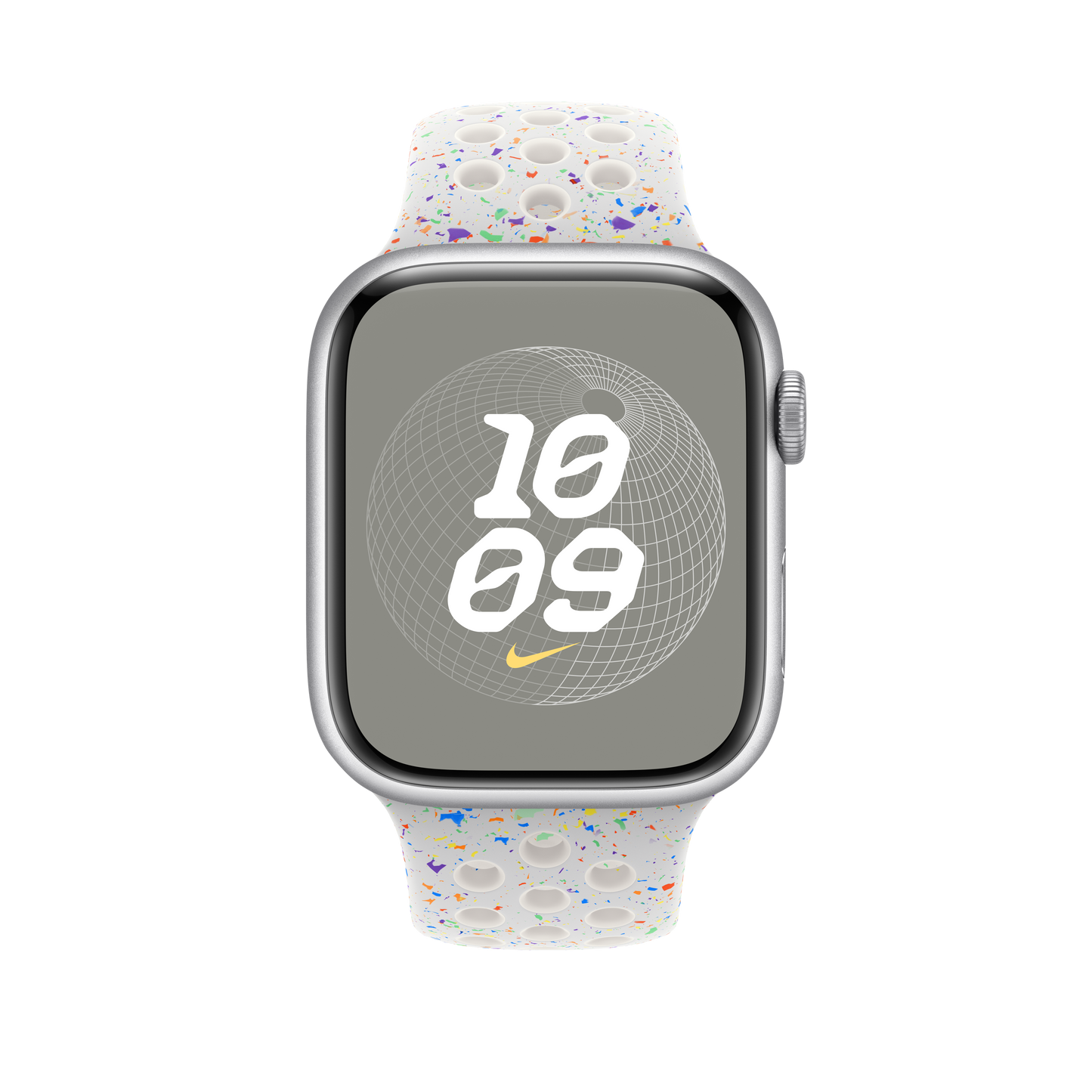 Apple pašček Nike Sport Band M/L v barvi čiste platine za Apple Watch velikosti 45 mm - iSTYLE SI