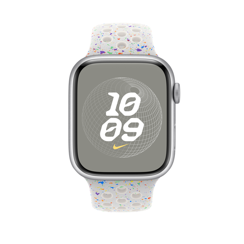 Apple pašček Nike Sport Band M/L v barvi čiste platine za Apple Watch velikosti 45 mm - iSTYLE SI