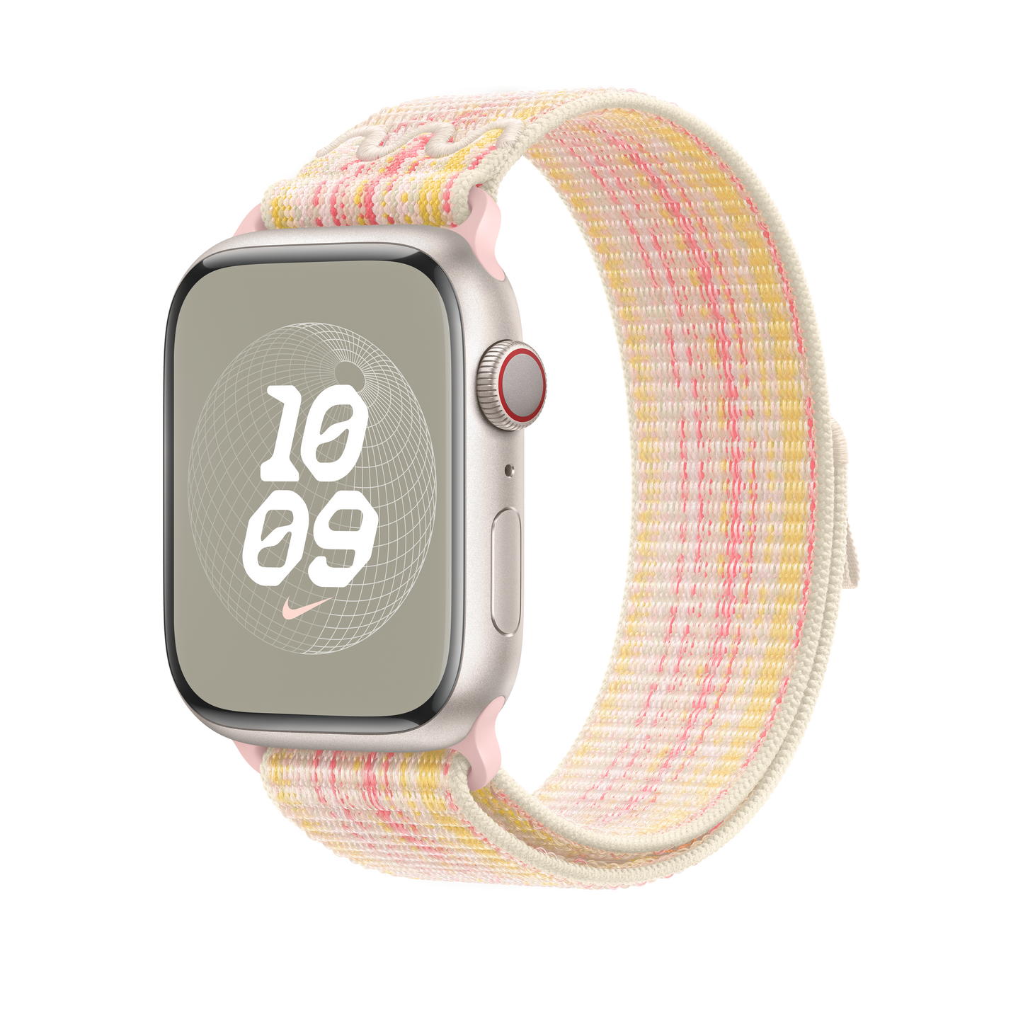 Apple pašček Nike Sport Loop v zvezdnati/roza barvi za Apple Watch velikosti 45 mm - iSTYLE SI