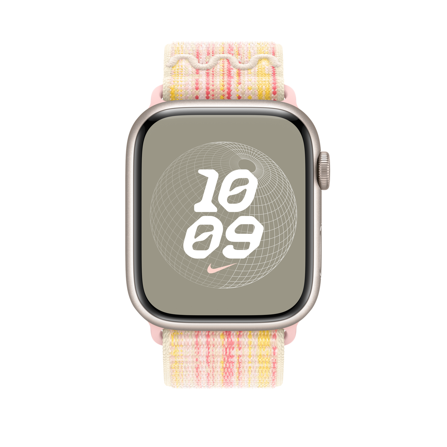 Apple pašček Nike Sport Loop v zvezdnati/roza barvi za Apple Watch velikosti 45 mm - iSTYLE SI