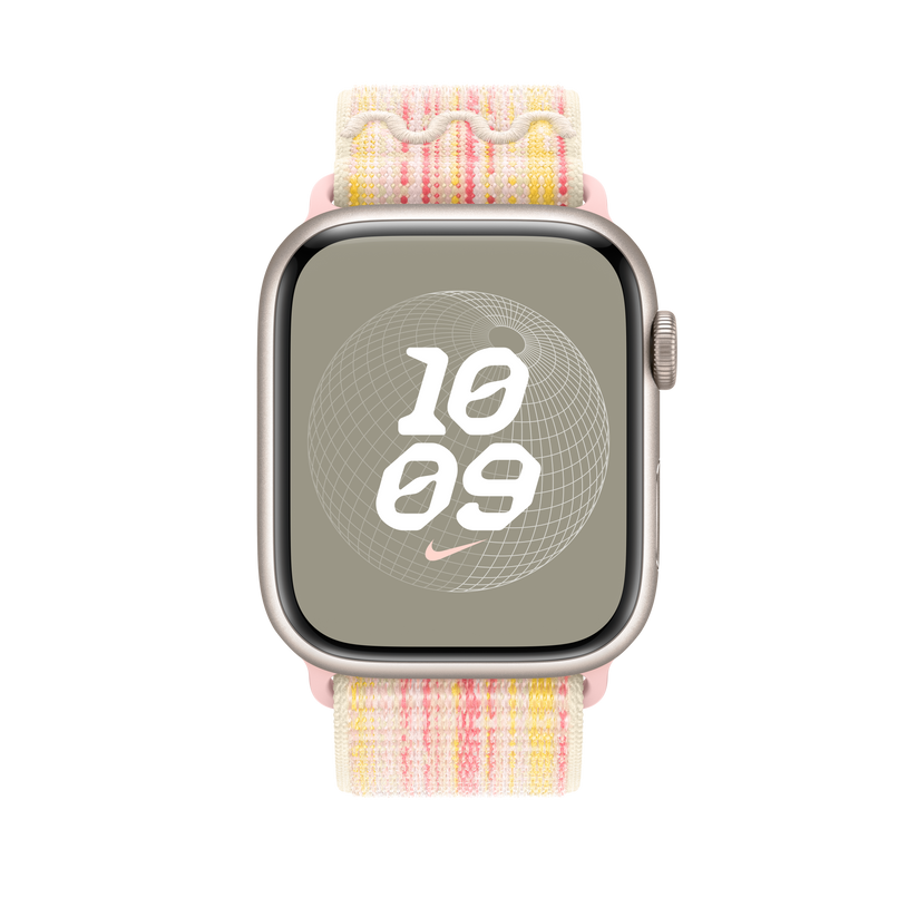 Apple pašček Nike Sport Loop v zvezdnati/roza barvi za Apple Watch velikosti 45 mm - iSTYLE SI