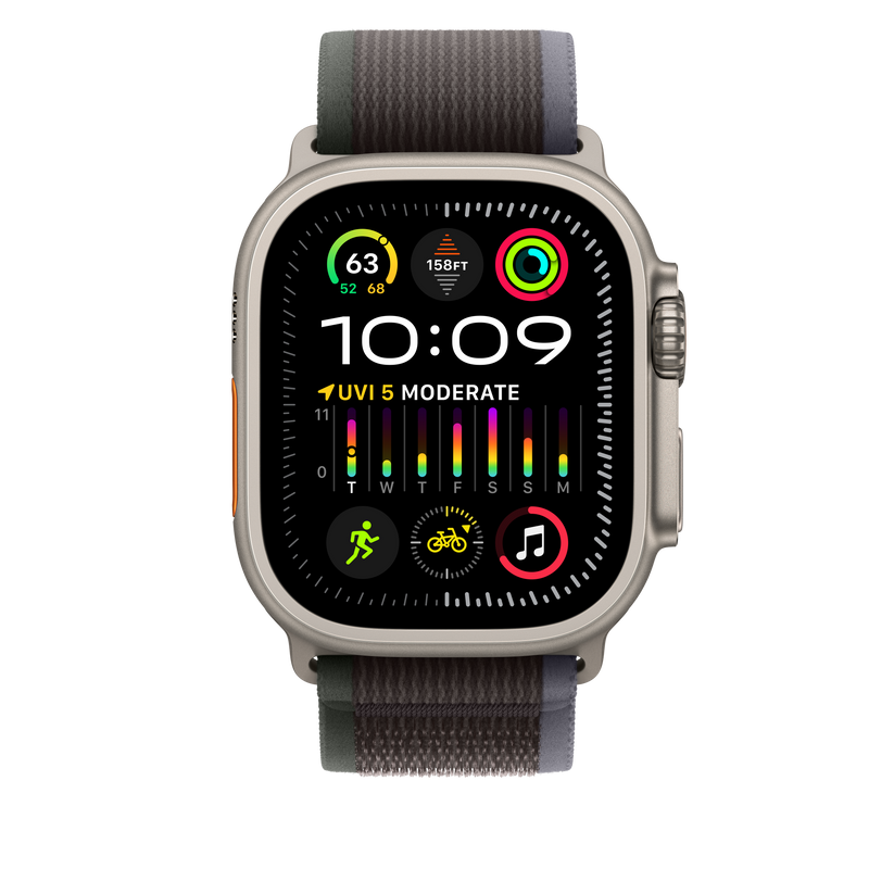 Apple pašček Trail Loop M/L v modri/črni barvi za Apple Watch velikosti 49 mm - iSTYLE SI