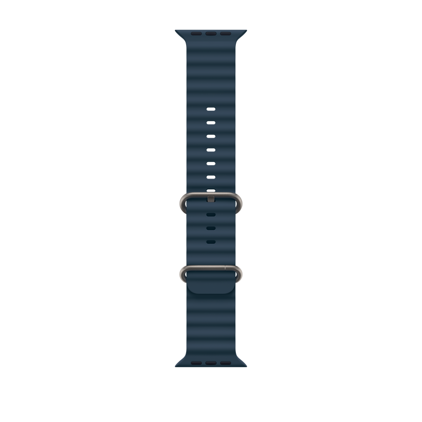 Apple pašček Ocean Band v modri barvi za Apple Watch velikosti 49 mm - iSTYLE SI