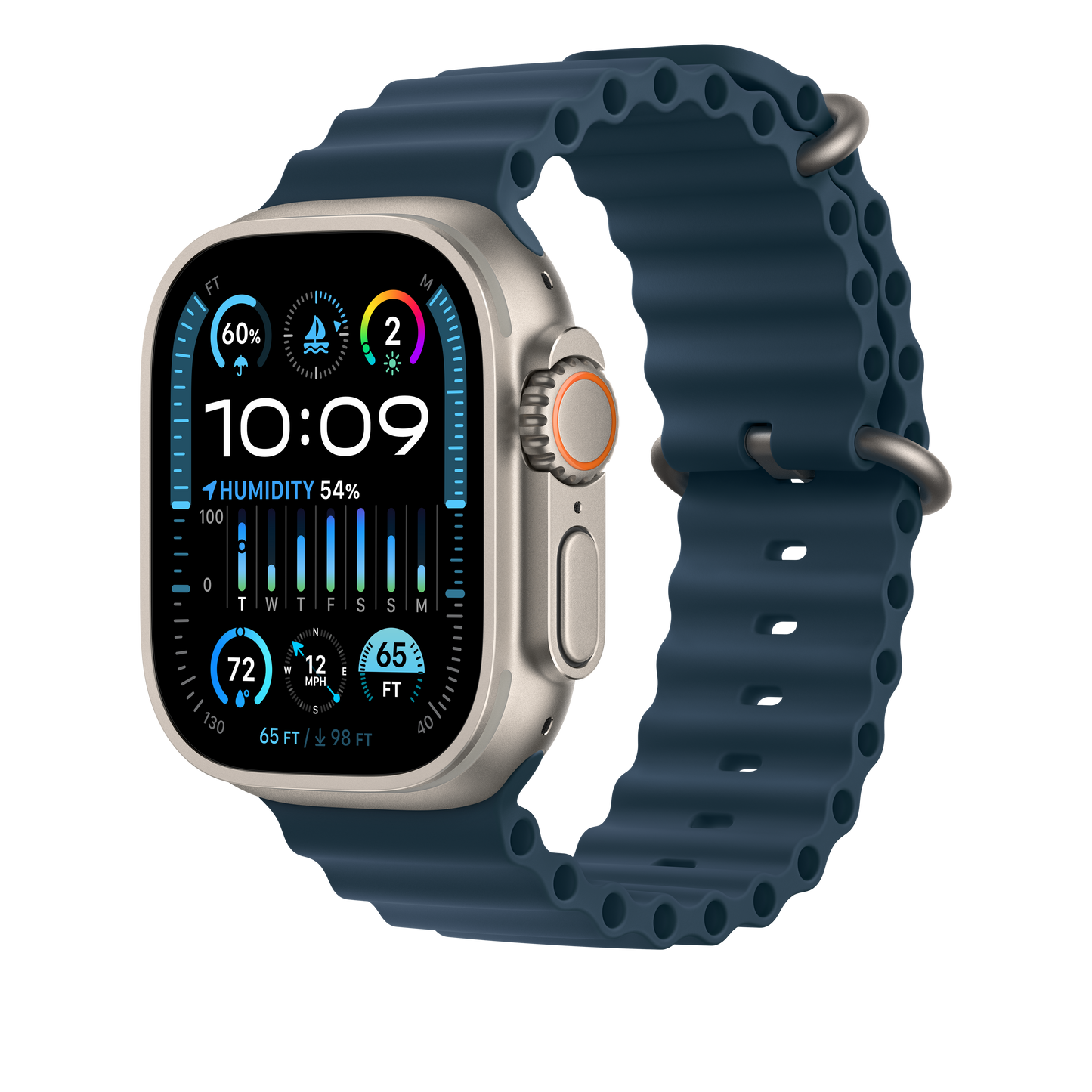 Podaljšek za Apple pašček Ocean Band v modri barvi za Apple Watch velikosti 49 mm - iSTYLE SI