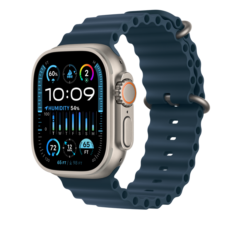 Podaljšek za Apple pašček Ocean Band v modri barvi za Apple Watch velikosti 49 mm - iSTYLE SI