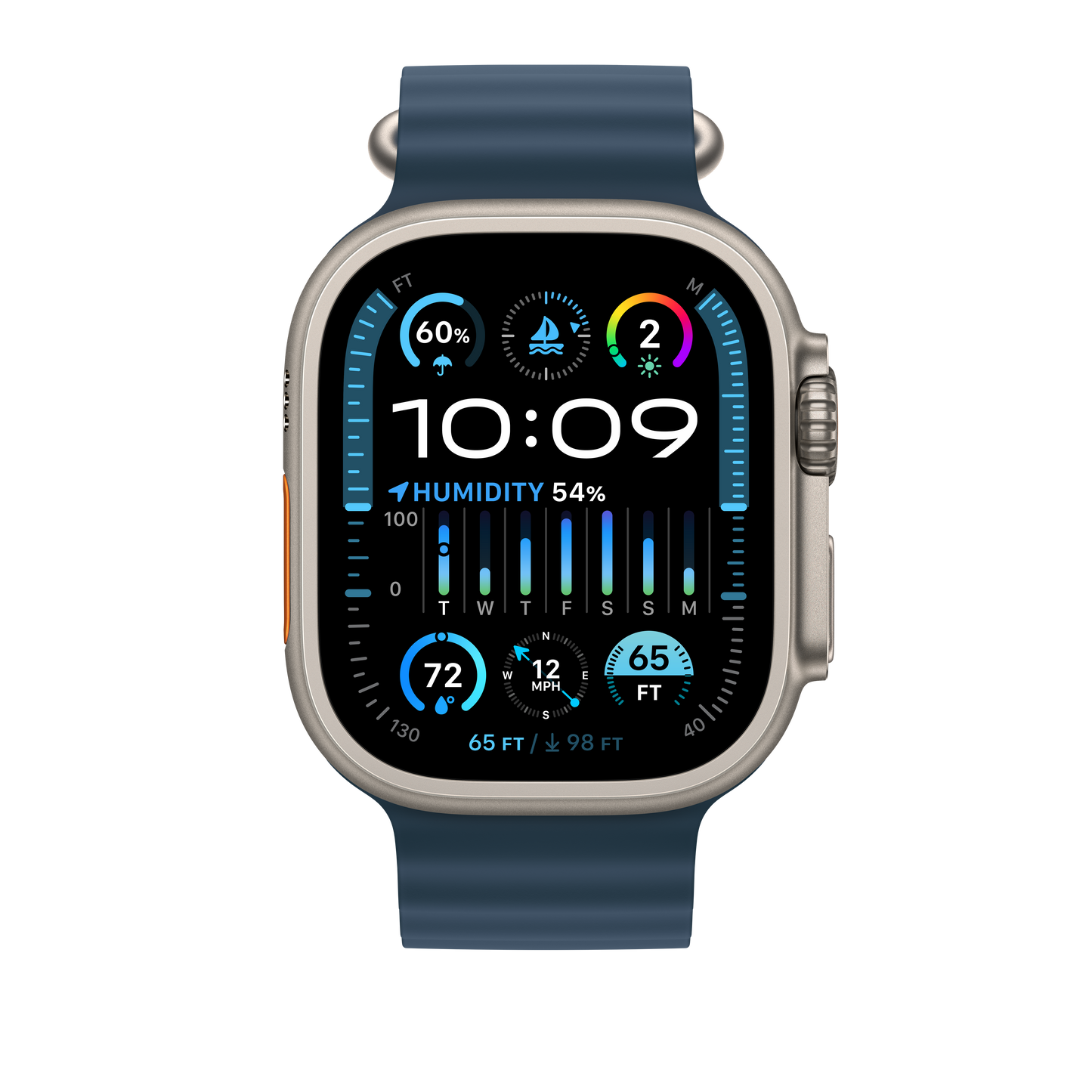 Podaljšek za Apple pašček Ocean Band v modri barvi za Apple Watch velikosti 49 mm - iSTYLE SI