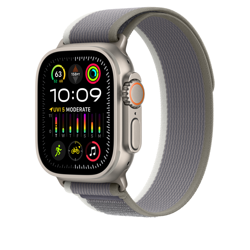 Apple pašček Trail Loop S/M v zeleni/Grey barvi za Apple Watch velikosti 49 mm - iSTYLE SI