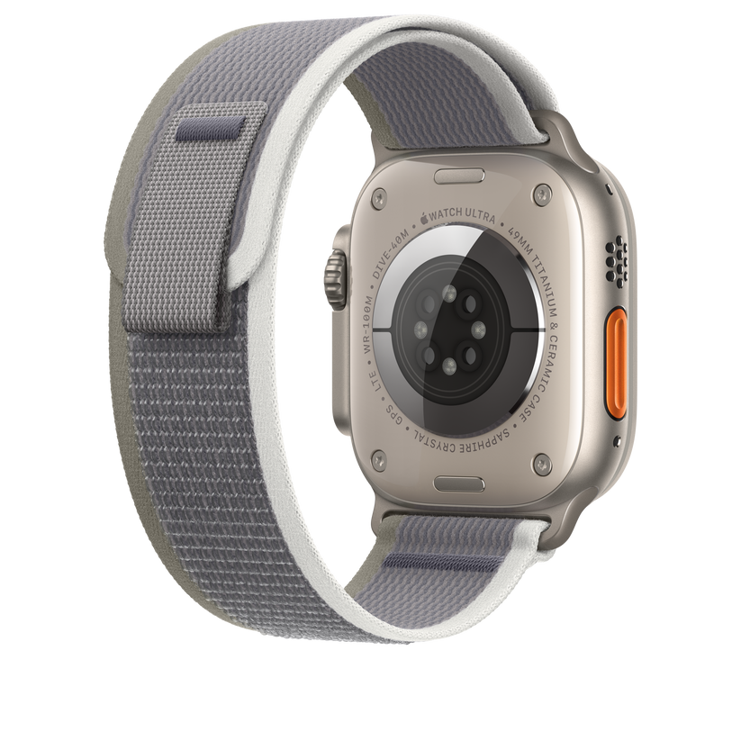 Apple pašček Trail Loop S/M v zeleni/Grey barvi za Apple Watch velikosti 49 mm - iSTYLE SI