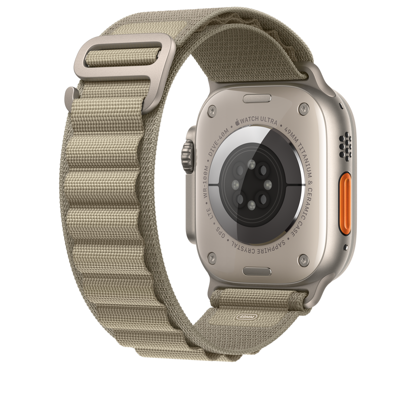 Apple pašček Alpine Loop Large v olivno zeleni barvi za Apple Watch velikosti 49 mm - iSTYLE SI