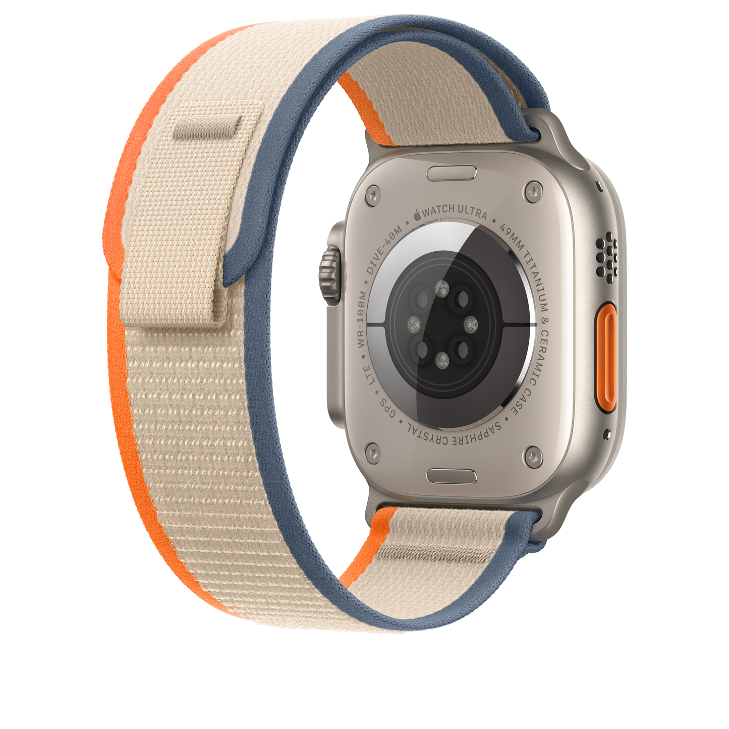 Apple pašček Trail Loop S/M v oranžni/bež barvi za Apple Watch velikosti 49 mm - iSTYLE SI