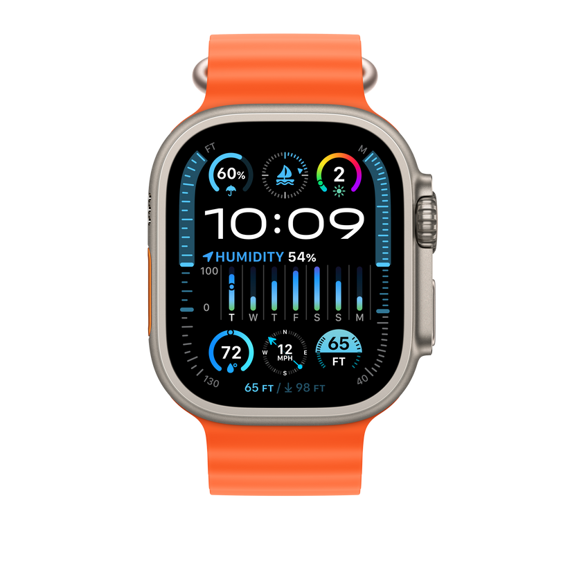 Podaljšek za Apple pašček Ocean Band v oranžni barvi za Apple Watch velikosti 49 mm - iSTYLE SI
