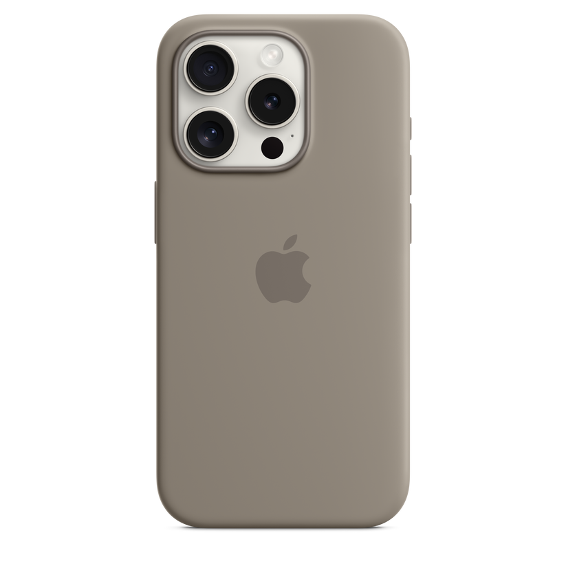 Apple silikonski ovitek z MagSafe za iPhone 15 Pro - glinena - iSTYLE SI