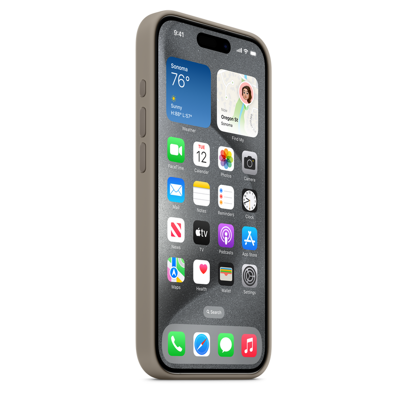 Apple silikonski ovitek z MagSafe za iPhone 15 Pro - glinena - iSTYLE SI