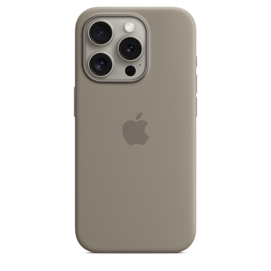 Apple silikonski ovitek z MagSafe za iPhone 15 Pro - glinena - iSTYLE SI