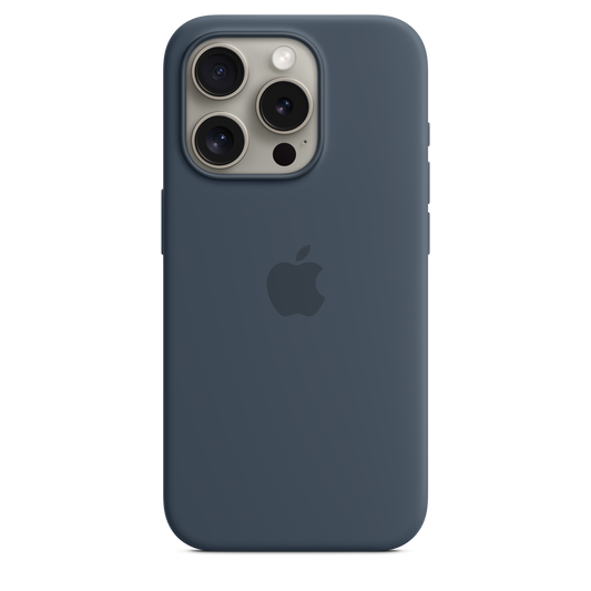 Apple silikonski ovitek z MagSafe za iPhone 15 Pro - nevihtno modra - iSTYLE SI