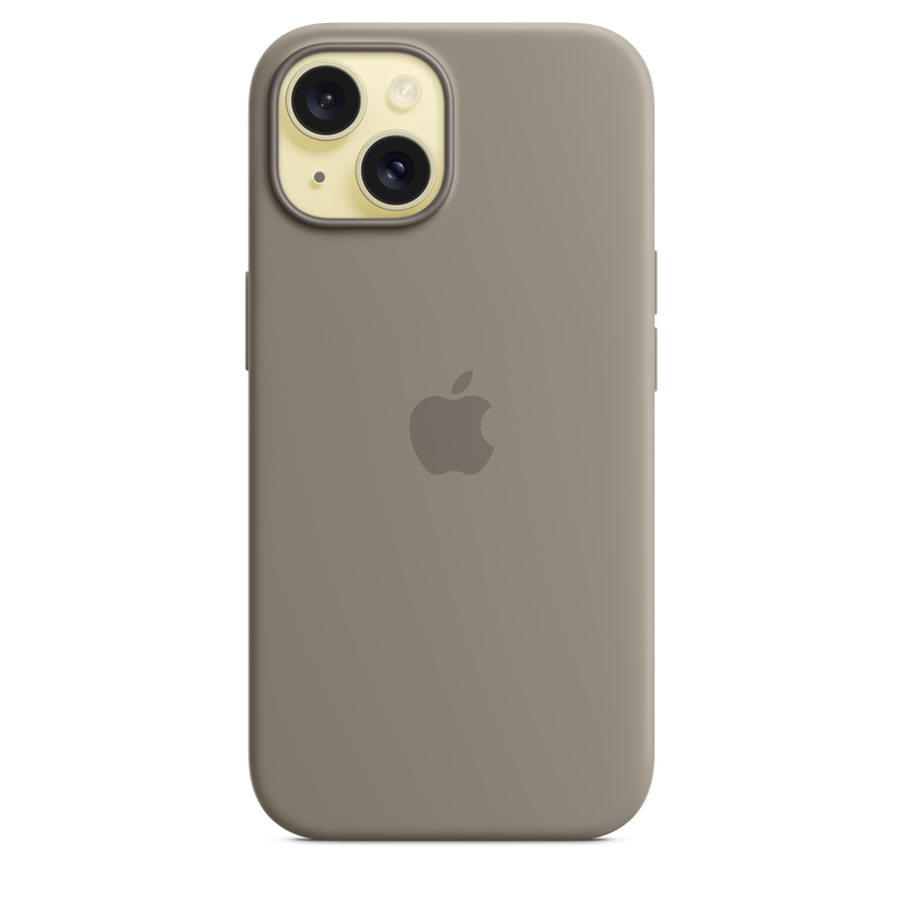 Apple silikonski ovitek z MagSafe za iPhone 15 - glinena - iSTYLE SI