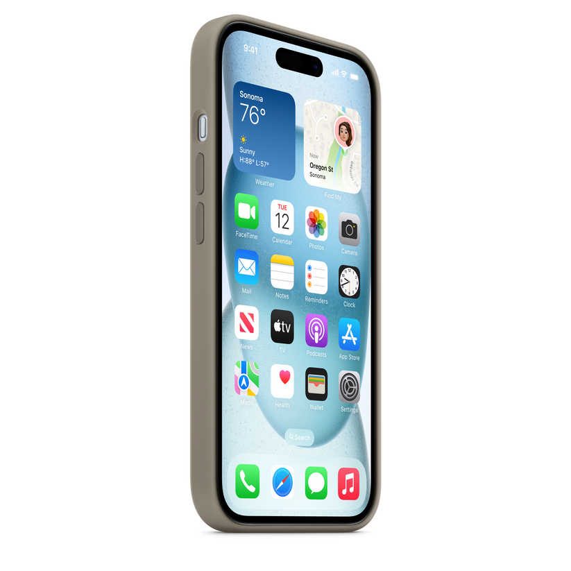 Apple silikonski ovitek z MagSafe za iPhone 15 - glinena - iSTYLE SI