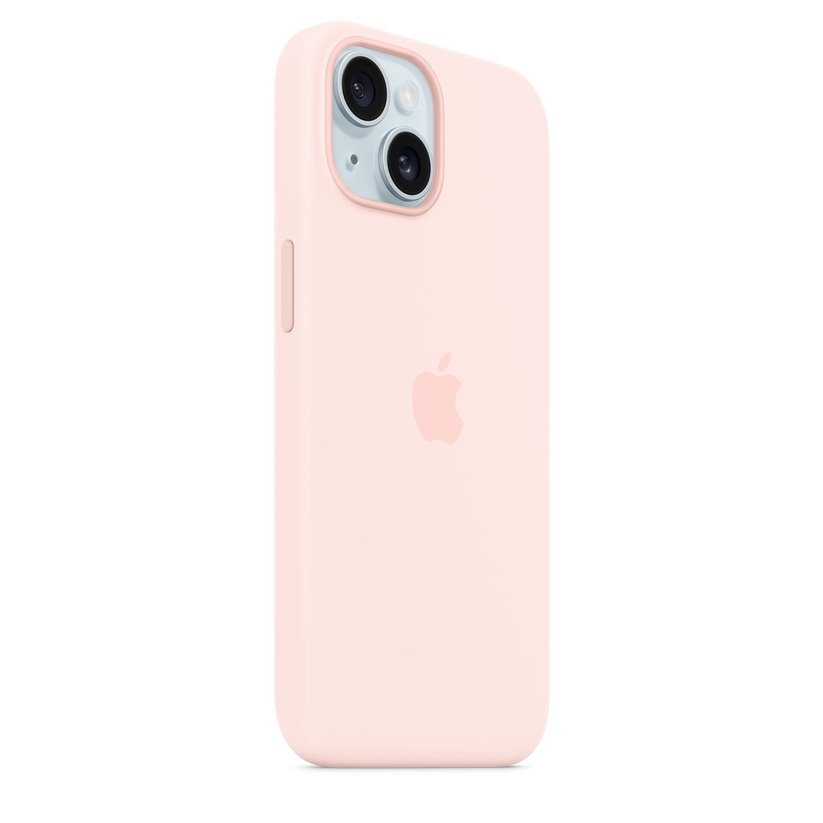 Apple silikonski ovitek z MagSafe za iPhone 15 - nežno roza - iSTYLE SI