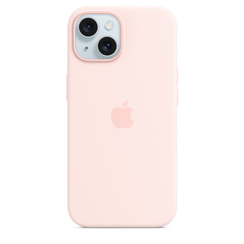 Apple silikonski ovitek z MagSafe za iPhone 15 - nežno roza - iSTYLE SI