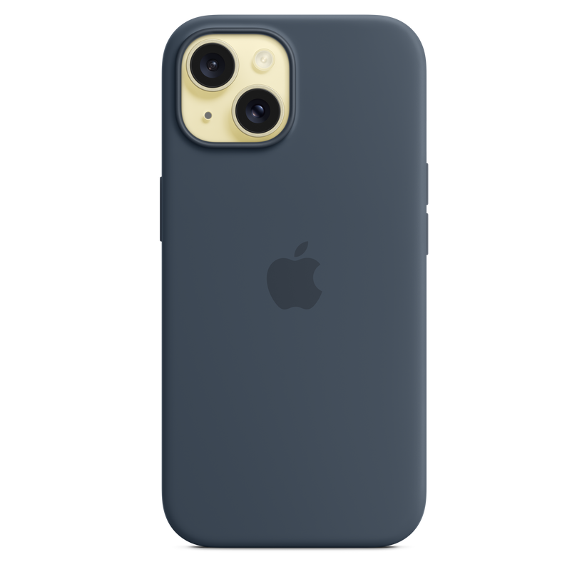 Apple silikonski ovitek z MagSafe za iPhone 15 - nevihtno modra - iSTYLE SI