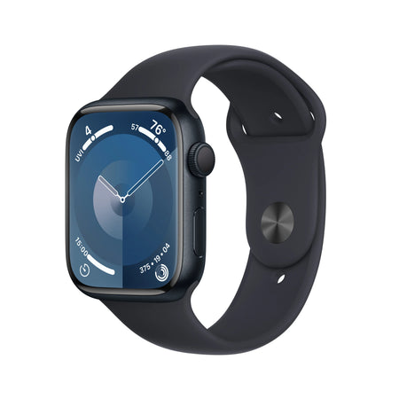 Apple Watch Series 9: GPS, 45mm, ohišje iz aluminija v polnočni barvi, pašček Sport Band v polnočni barvi - M/L