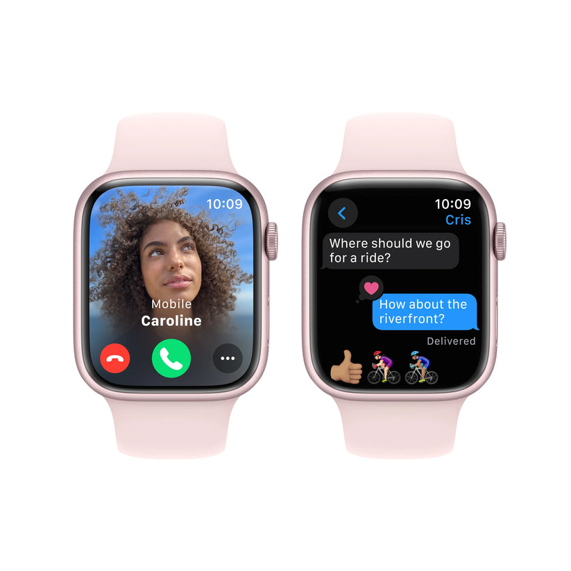 Apple Watch Series 9: GPS, 45mm, ohišje iz aluminija v roza barvi, pašček Sport Loop v nežno roza barvi - iSTYLE SI