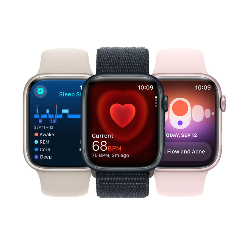 Apple Watch Series 9: GPS, 45mm, ohišje iz aluminija v roza barvi, pašček Sport Band v nežno roza barvi - S/M - iSTYLE SI