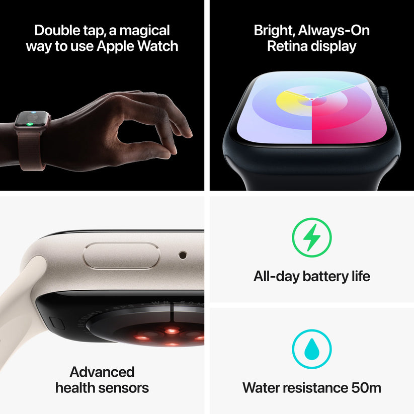 Apple Watch Series 9: GPS, 45mm, ohišje iz aluminija v roza barvi, pašček Sport Band v nežno roza barvi - S/M - iSTYLE SI