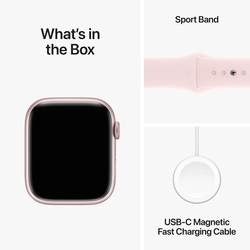 Apple Watch Series 9: GPS, 45mm, ohišje iz aluminija v roza barvi, pašček Sport Band v nežno roza barvi - S/M - iSTYLE SI