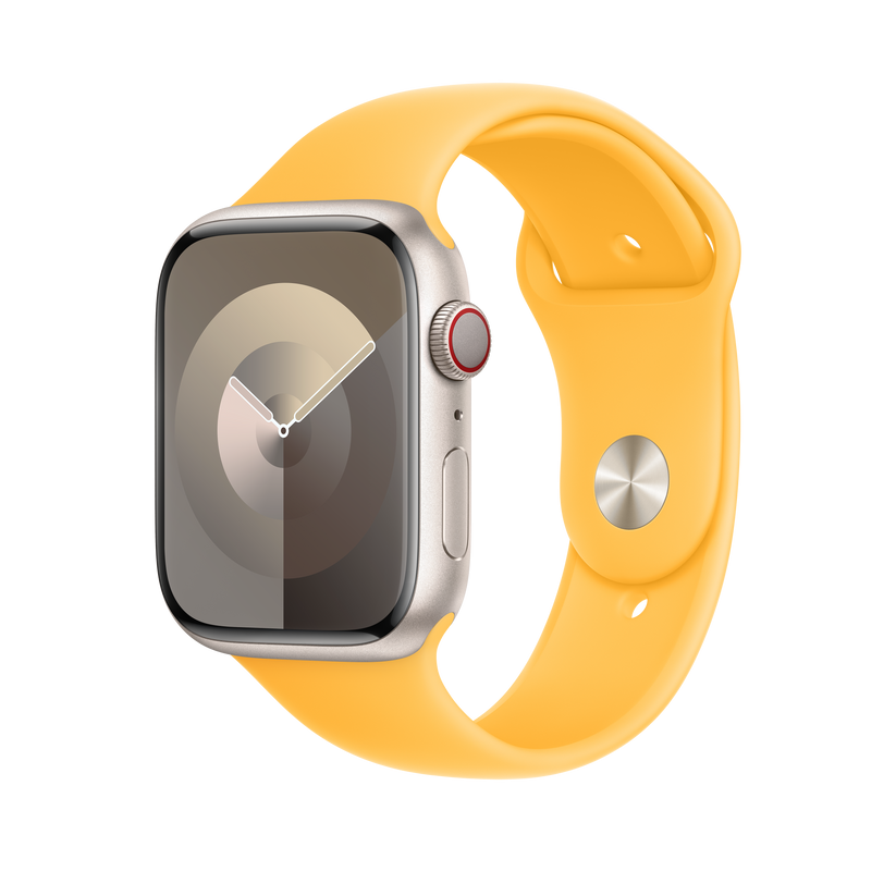 Apple pašček Sport Band M/L v sončno rumeni barvi za Apple Watch velikosti 45 mm - iSTYLE SI