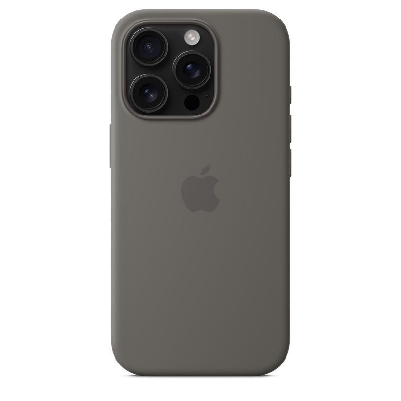 Apple silikonski ovitek z MagSafe za iPhone 16 Pro - kamnito siva - iSTYLE SI