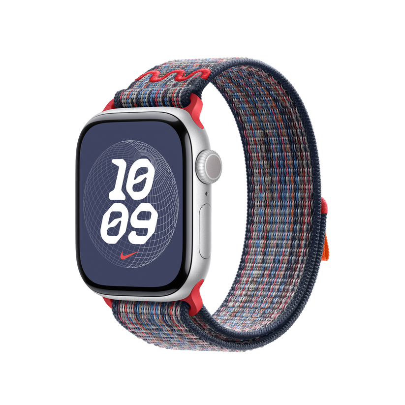 Apple pašček Nike Sport Loop v modri/rdeči barvi za Apple Watch velikosti 40 mm - iSTYLE SI