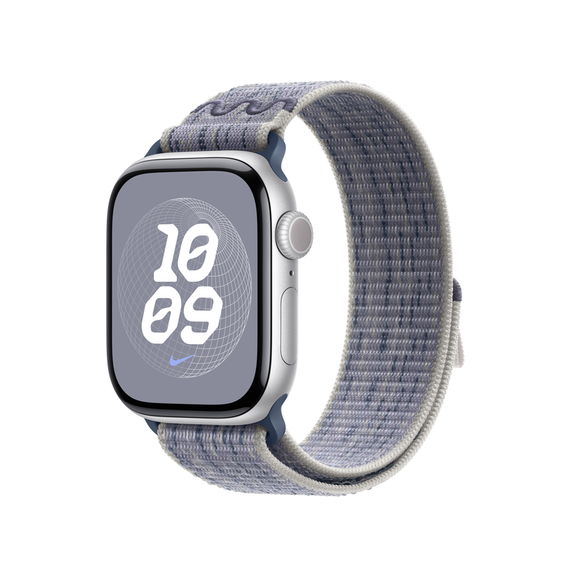 Apple pašček Nike Sport Loop v sivi/modri barvi za Apple Watch velikosti 40 mm - iSTYLE SI