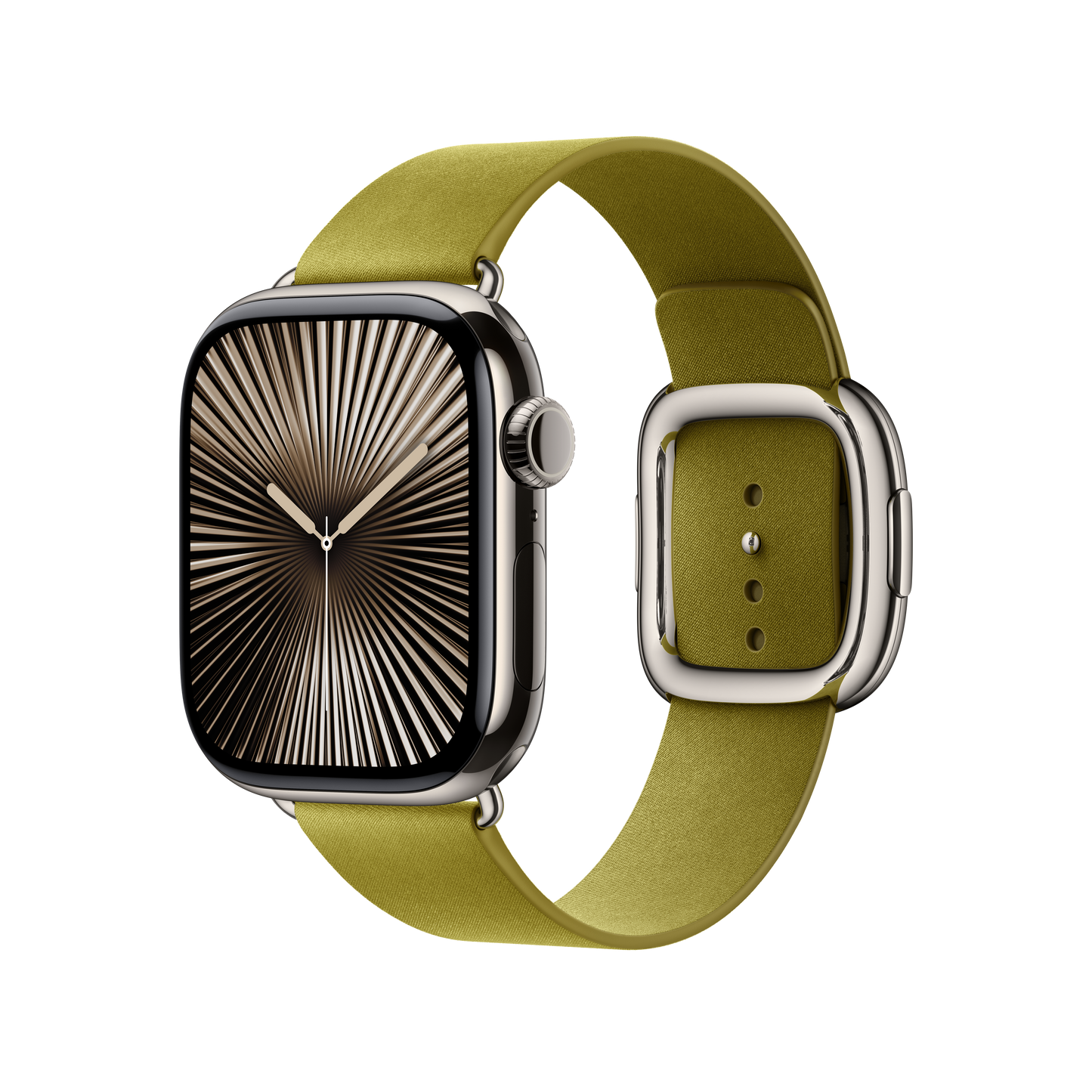 Apple pašček Modern Buckle Large v rumenkasto zeleni barvi za Apple Watch velikosti 42 mm - iSTYLE SI