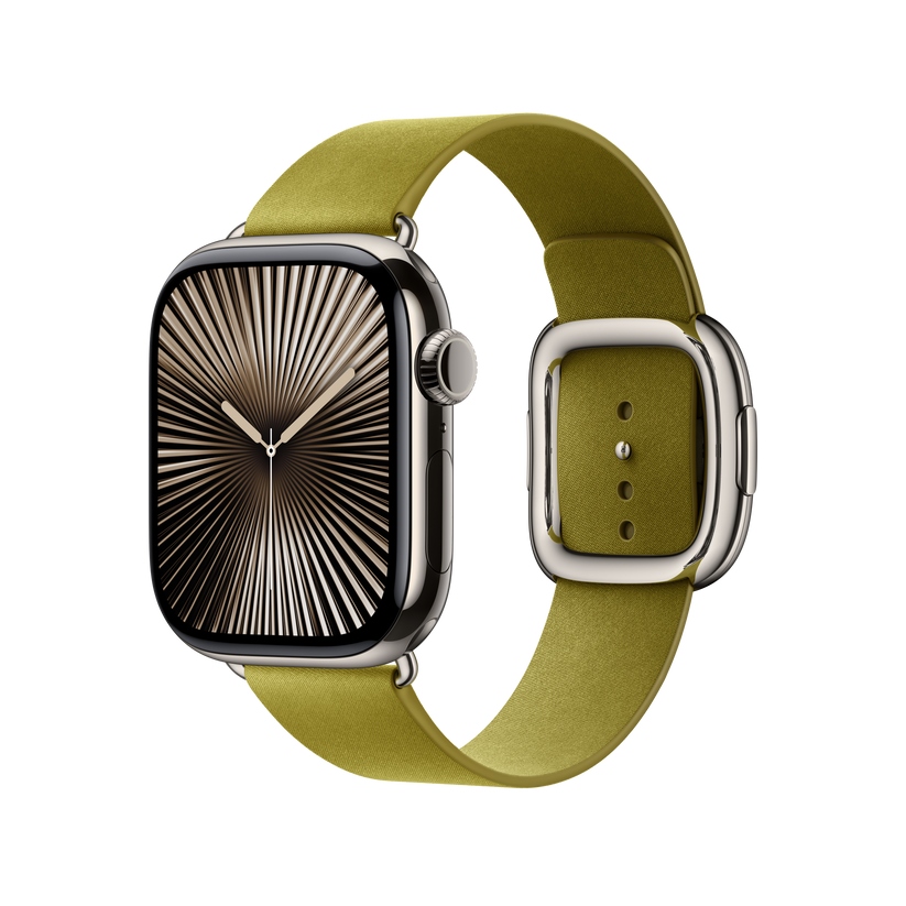 Apple pašček Modern Buckle Large v rumenkasto zeleni barvi za Apple Watch velikosti 42 mm - iSTYLE SI