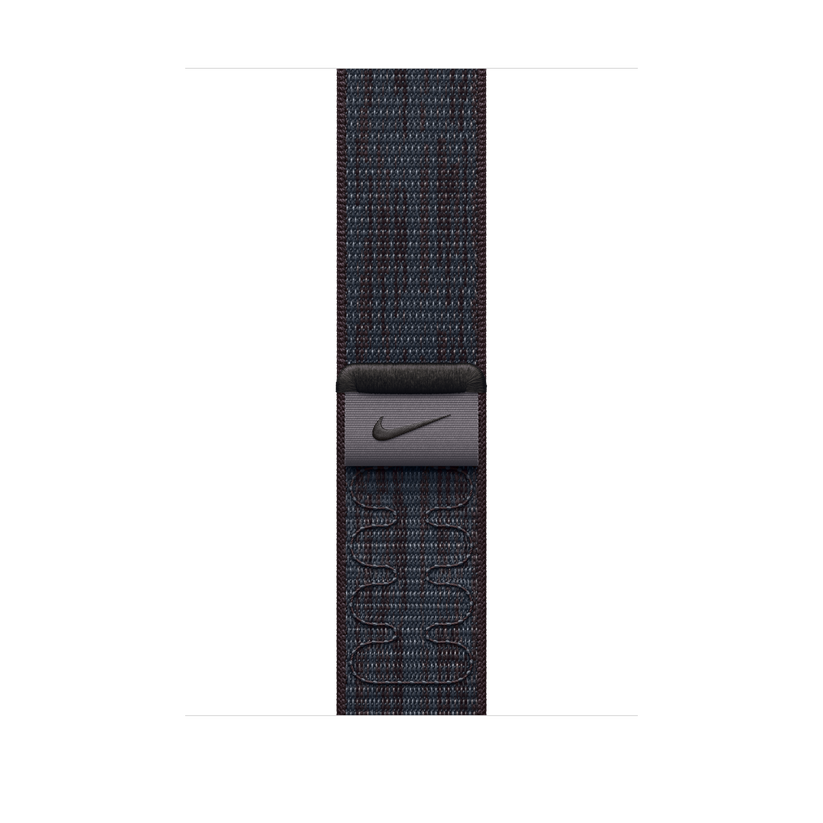 Apple pašček Nike Sport Loop v črni/modri barvi za Apple Watch velikosti 46 mm - iSTYLE SI