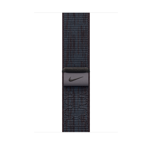 Apple pašček Nike Sport Loop v črni/modri barvi za Apple Watch velikosti 46 mm - iSTYLE SI