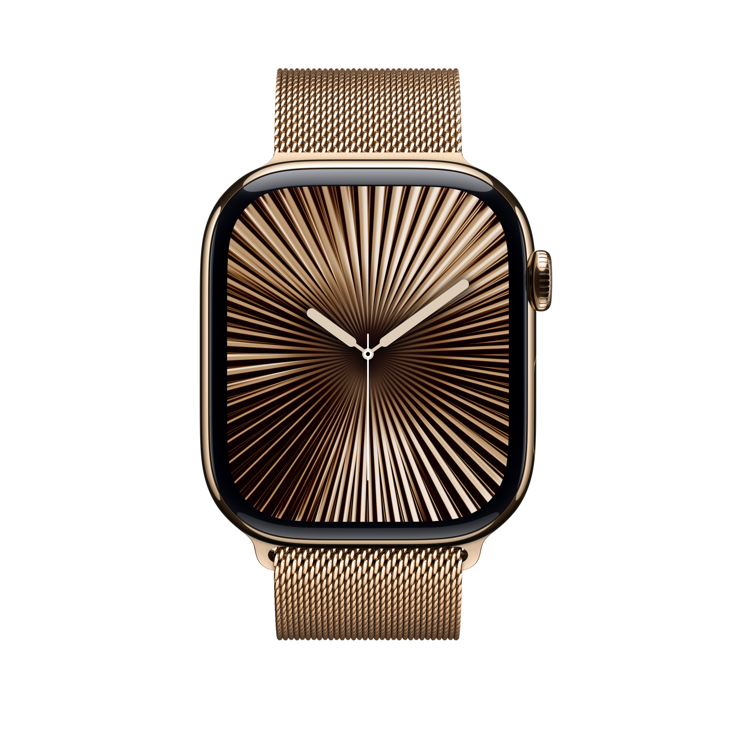 Apple pašček Milanese Loop M/L v zlati barvi za Apple Watch velikosti 46 mm - iSTYLE SI