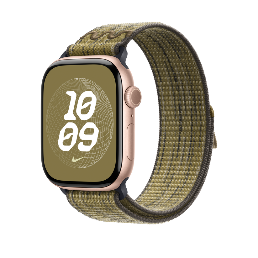 Apple pašček Nike Sport Loop v zeleni/sivi barvi za Apple Watch velikosti 46 mm - iSTYLE SI