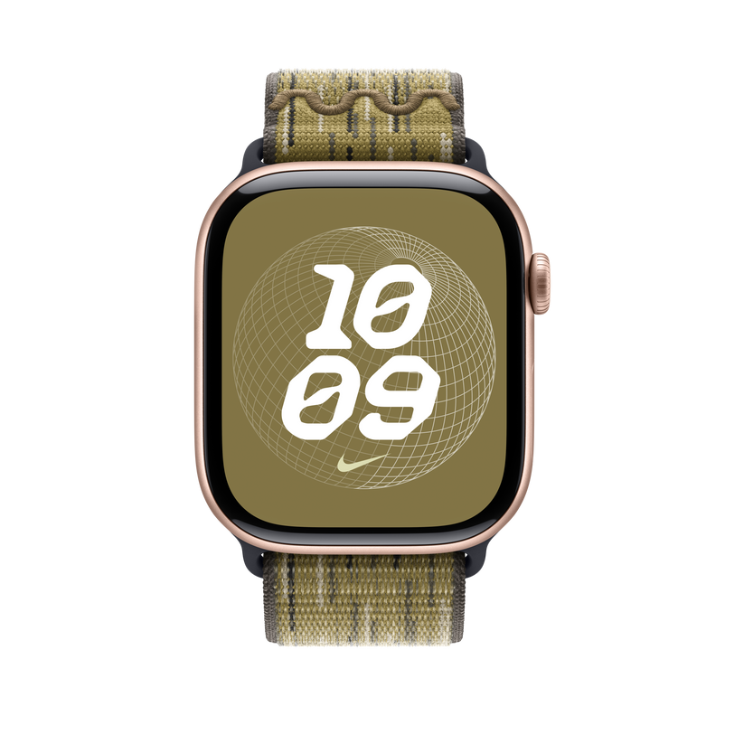 Apple pašček Nike Sport Loop v zeleni/sivi barvi za Apple Watch velikosti 46 mm - iSTYLE SI