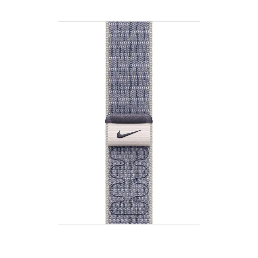 Apple pašček Nike Sport Loop v sivi/modri barvi za Apple Watch velikosti 46 mm - iSTYLE SI