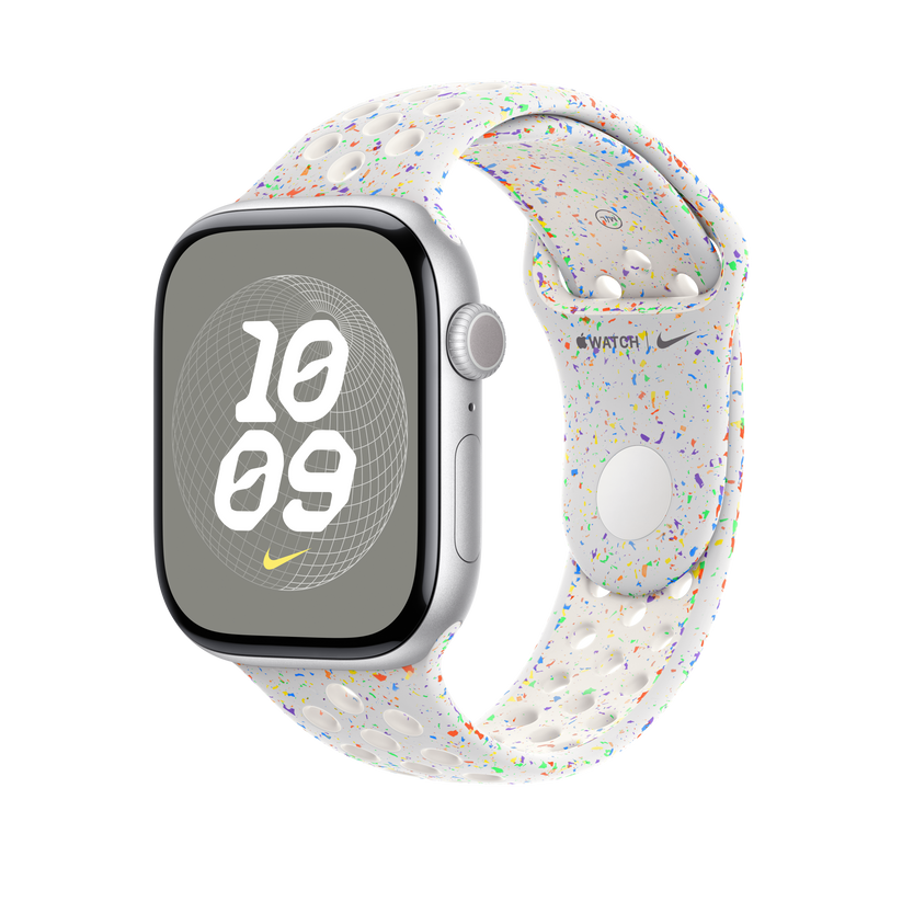 Apple pašček Nike Sport Band M/L v čiste platine barvi za Apple Watch velikosti 46 mm - iSTYLE SI