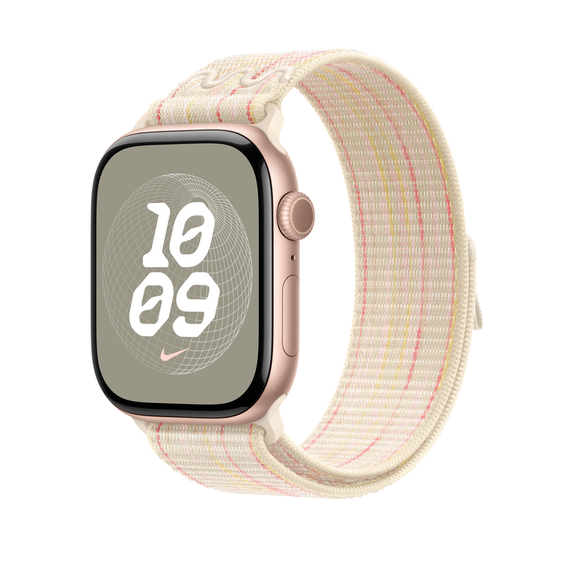 Apple pašček Nike Sport Loop v zvezdnati/roza barvi za Apple Watch velikosti 46 mm - iSTYLE SI