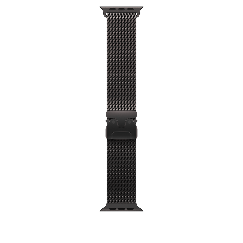 Apple pašček Titanium Milanese Loop Large v barvi črnega titana za Apple Watch velikosti 49 mm - iSTYLE SI