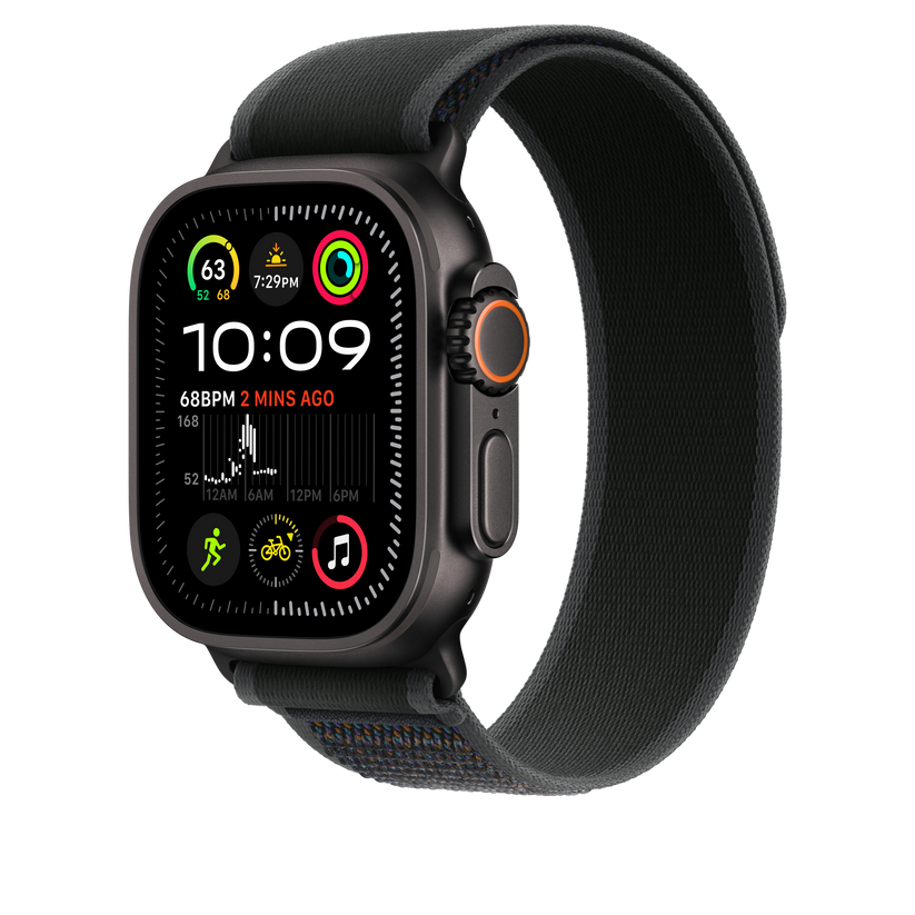 Apple pašček Trail Loop M/L v črni barvi za Apple Watch velikosti 49 mm - iSTYLE SI